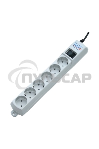 Сетевой фильтр ZIS Pilot S, 6 розеток, 3м, белый, Pilot S3M