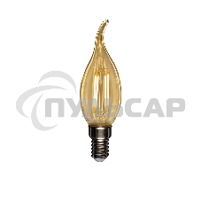 Лампа светодиодная филаментная Rexant Свеча на ветру CN37 9.5 Вт 950 Лм 2400K E14 золотистая колба