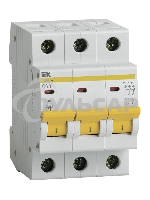 Выключатель автоматический модульный 3п C 63А 4.5кА ВА47-29 ИЭК MVA20-3-063-C
