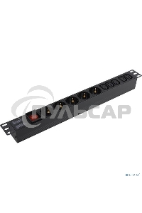 Блок розеток горизонтальный ExeGate ServerPro PDU-19H008 Al-5C135S-C14-SW, 19