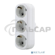 Тройник 3 гнезда 16 А c заземлением линейный MAKEL 10033