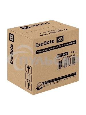 Аккумуляторная батарея ExeGate HR 12-55 (12V 55Ah, болт М6)