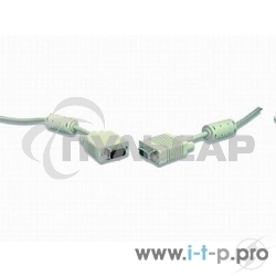 Кабель Gembird/Cablexpert CC-PPVGA-15m,Кабель VGA Premium,15M/15M,15м, тройн. экран,феррит. кольца,пакет