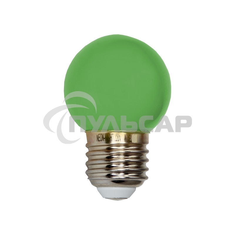 Лампа светодиодная Neon-night d-45 3 LED 1Вт шар E27 25лм 220В зеленый