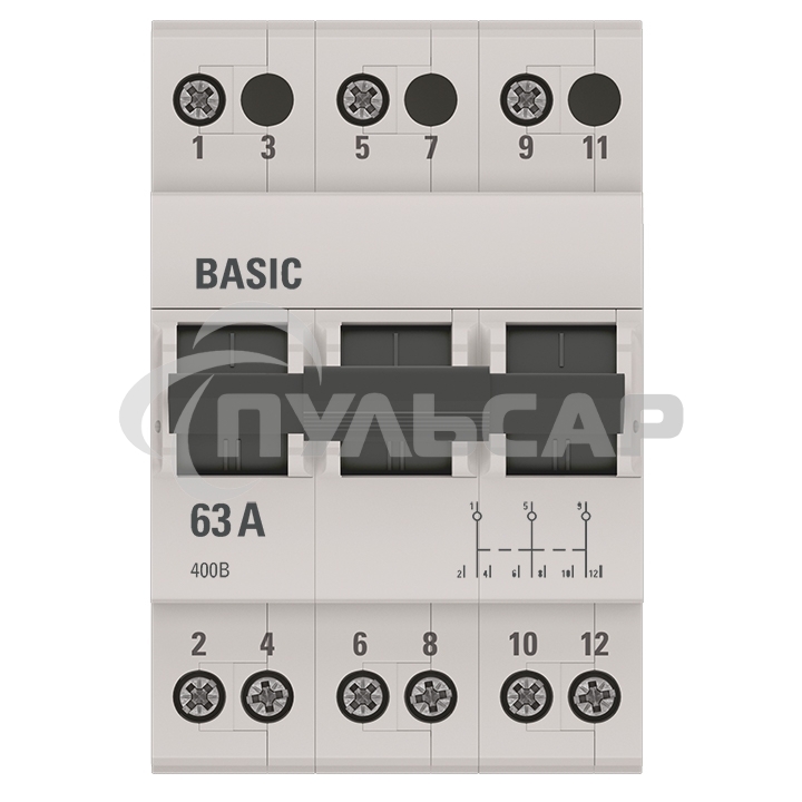 Переключатель трехпозиционный 3п 63А Basic EKF tps-3-63