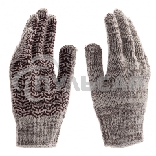 Перчатки трикотажные усиленные, гелевое ПВХ-покрытие, 7 класс, бело-серый меланж, Россия Сибртех