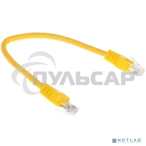 Патч-корд UTP Cablexpert кат.6, 0.25м, литой, многожильный, желтый