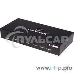 Разветвитель Gembird DSP-4PH4-02 Разветвитель HDMI Cablexpert, HD19F/4x19F, 1 компьютер => 4 монитора, Full-HD, 3D, 1.4v