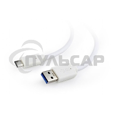 Кабель USB Cablexpert CCP-USB3-AMCM-1M-W, USB3.0 AM/USB Type-C, 1м, белый, пакет