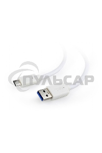 Кабель USB Cablexpert CCP-USB3-AMCM-1M-W, USB3.0 AM/USB Type-C, 1м, белый, пакет