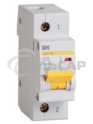 Выключатель автоматический ВА47-100 1Р 20А 10кА х-ка C MVA40-1-020-C IEK