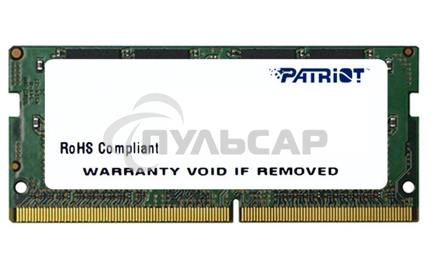 Оперативная память Patriot Signature, DDR4, 16Gb (1x16 Gb), 2666 MHz, CL19, SO-DIMM