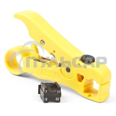 Универсальный инструмент для зачистки витой пары (UTP/STP) Hyperline HT-352, круглого телефонного кабеля кат. 5, коаксиального кабеля RG-59/6/11/7, плоского телефонного кабеля