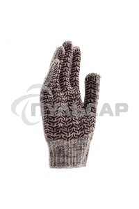 Перчатки трикотажные усиленные, гелевое ПВХ-покрытие, 7 класс, бело-серый меланж, Россия Сибртех