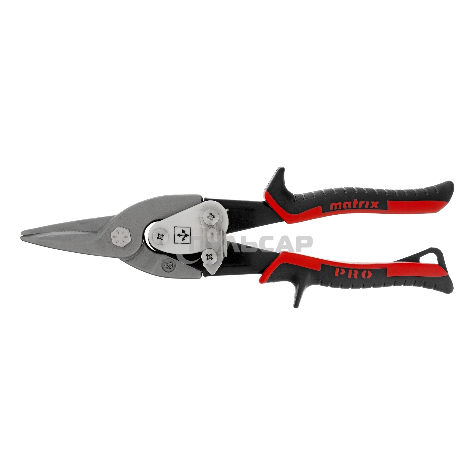 Ножницы Matrix по металлу, 250 мм, прямой рез,сталь CRMO,двухкомпонентные рукоятки, PRO