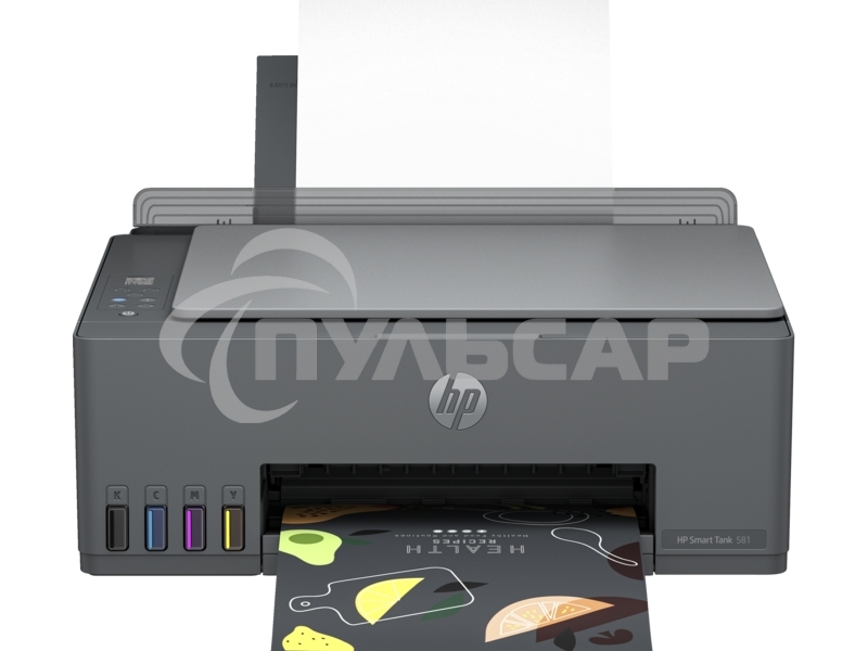 МФУ струйное HP Smart Tank 581 AiO (4A8D4A), A4, цветной, печ. до 22 стр/мин. (ч/б) до 16 стр/мин. (цвет), 1200 x 1200 dpi, USB, Wi-Fi, Air Print, Mopria