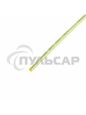Термоусаживаемая трубка Rexant 2,0/1,0 мм, желто-зеленая, упаковка 50 шт. по 1 м