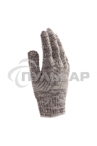 Перчатки трикотажные усиленные, гелевое ПВХ-покрытие, 7 класс, бело-серый меланж, Россия Сибртех