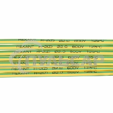 Термоусаживаемая трубка Rexant 2,0/1,0 мм, желто-зеленая, упаковка 50 шт. по 1 м