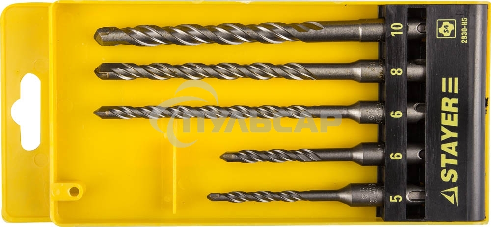 Набор буров STAYER PROFI 2930-H5 по бетону, хвостовик 