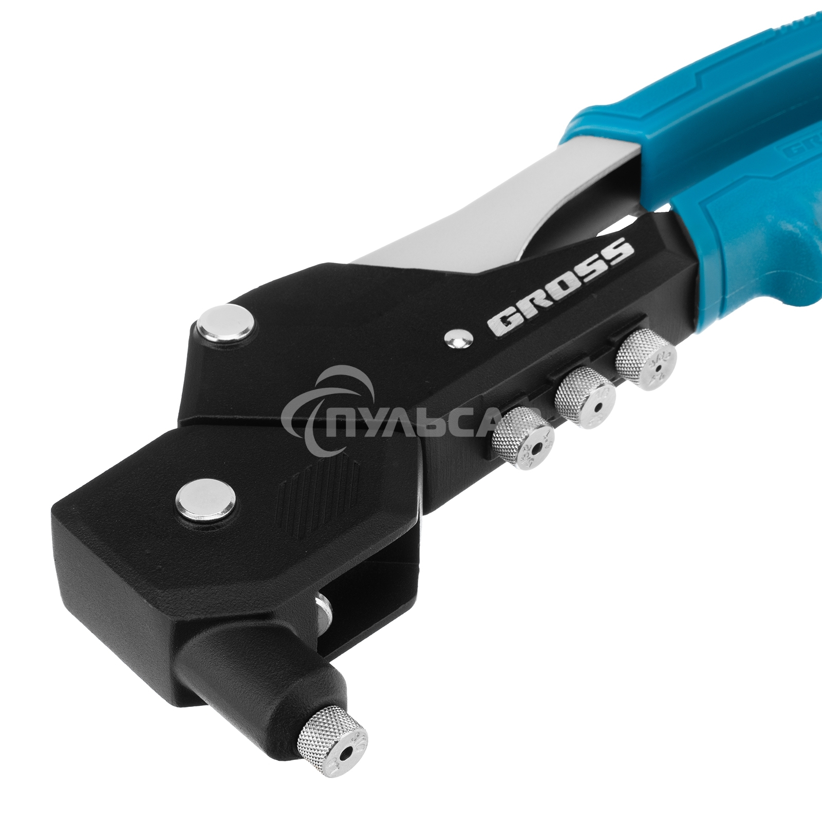 Заклепочник ручной, 290 мм, поворотный, 0-360, заклепки 2,4-3,2-4,0-4,8 мм Gross