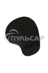 Коврик для мыши с подушкой под запястье Gembird MP-WR-BLACK, черный, 225х195х5мм, ткань/резина, блистер