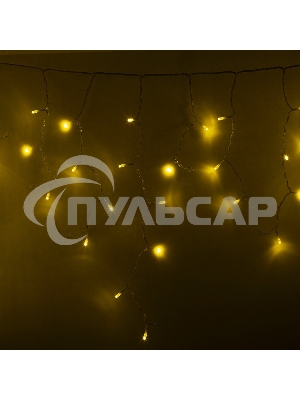 Гирлянда Neon-night Айсикл (бахрома) светодиодный, 4,8 х 0,6 м, прозрачный провод, 230 В, диоды желтые, 176 LED
