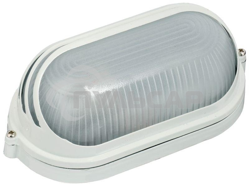 Светильник НПП 1407 60Вт E27 IP54 бел. овал ресничка ИЭК LNPP0-1407-1-060-K01