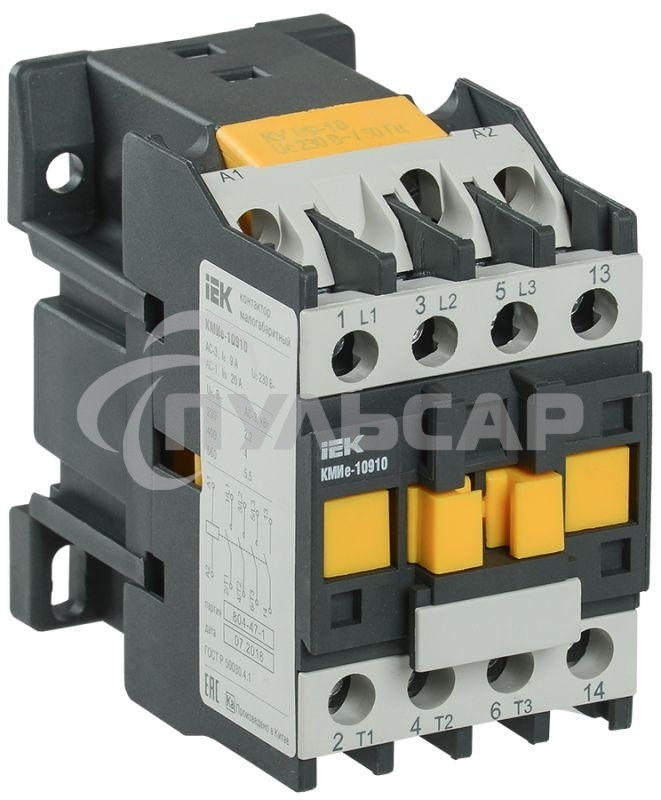 Контактор КМИе-10911 9А 110В/АС3 1НЗ ИЭК KKME11-009-110-01