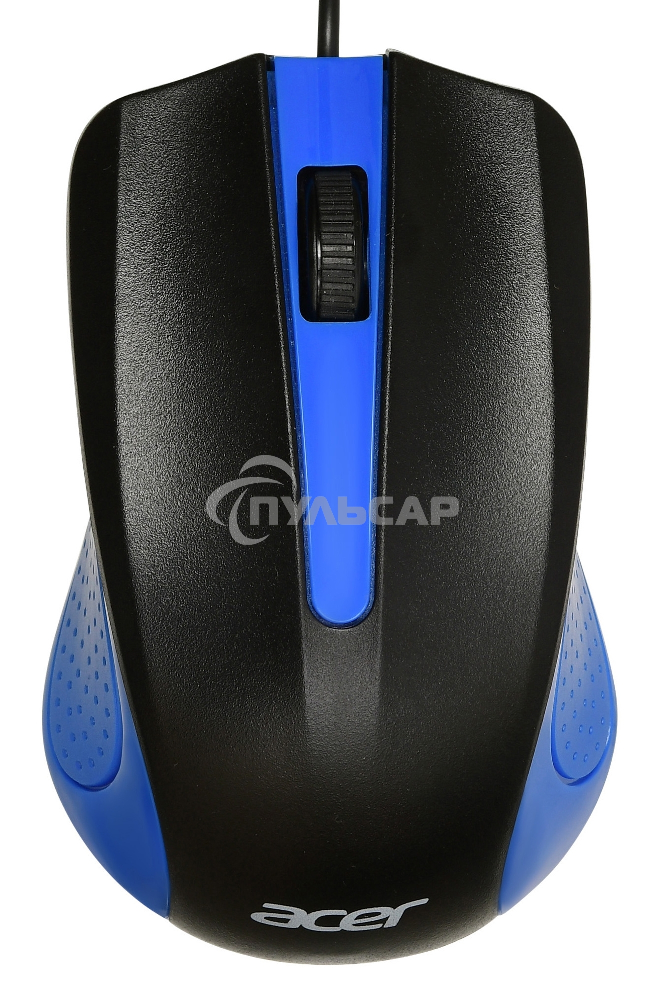 Мышь проводная Acer OMW011 черный/синий, 1200 dpi, USB, кнопки - 3