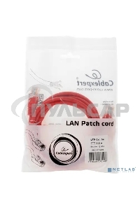 Патч-корд UTP Cablexpert кат.5e, 1.5м, литой, многожильный (красный)