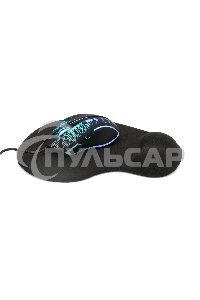 Коврик для мыши с подушкой под запястье Gembird MP-WR-BLACK, черный, 225х195х5мм, ткань/резина, блистер