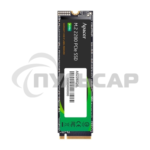 Накопитель SSD Apacer AS2280Q4L, 256Gb, M.2 2280, PCIe Gen4x4, NVMe 1.4, R/W 3300/1300