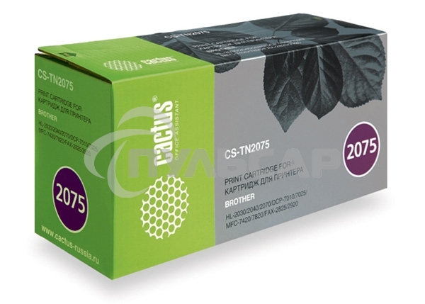 Картридж лазерный Cactus CS-TN2075 черный (2500 стр.) для Brother DCP-7010/7010R/7020/7025/7025R/FAX-2820/2825/2825R/2920/2920R/HL-2030/2030R/2040/2040R/2070N/2070/2070NR/MFC-7225/7225N/7420/7420R/7820/7820N/7820NR/7820R
