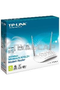 Сетевое оборудование TP-Link SOHO TD-W8961N(RU) 300 Мбит/с, 2T2R, ADSL2/ADSL+, Annex A, 4 порта 100 Мбит/с
