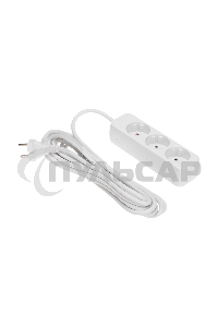 Удлинитель STANDARD 3 гнезда, 5м, 2х1,0мм², б/з, белый Rexant