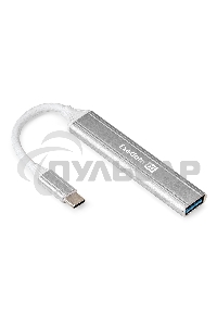 USB-Хаб (концентратор) 4-в-1 ExeGate DUB-3213C (кабель-адаптер USB3.0 Type-C --> 3xUSB2.0, 1xUSB3.0, Plug&Play, серебристый)