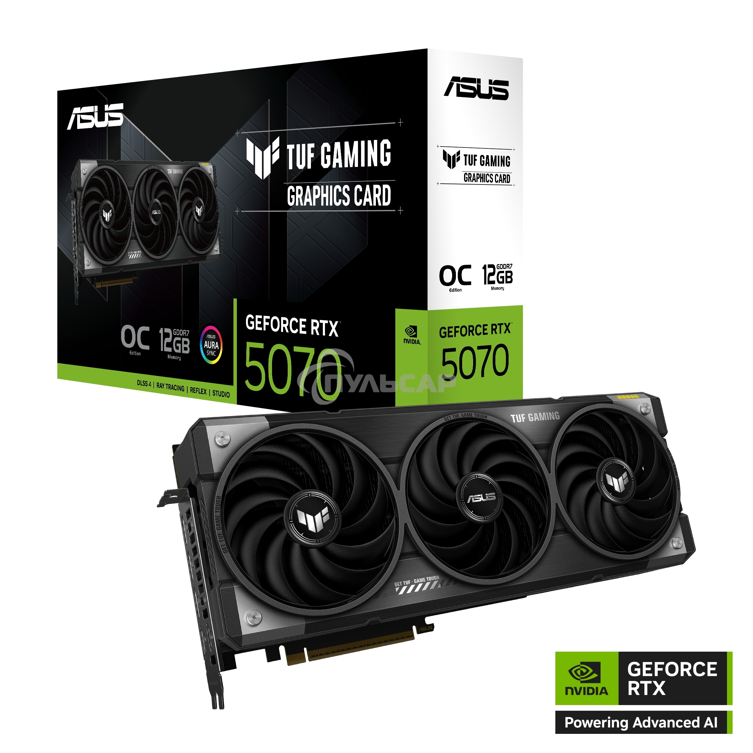 Видеокарта ASUS TUF-RTX 5070-O12G-GAMINGRTX 5070,HDMI*2,DP*3,12G,D7; 90YV0LZ0-M0NA00
