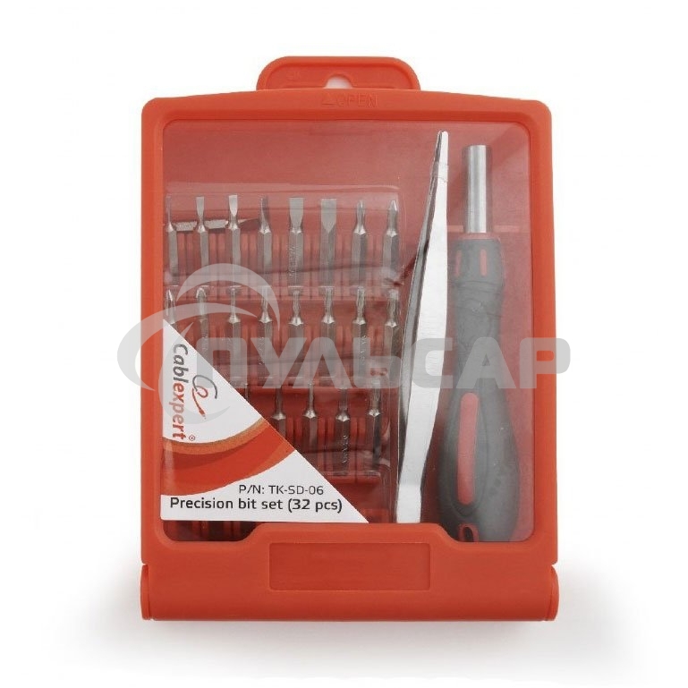 Монтажный инcтрумент Cablexpert TK-SD-06 Отвертка с набором бит (32 предмета) 