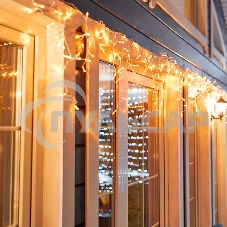 Гирлянда Neon-night Айсикл (бахрома) светодиодный, 4,8 х 0,6 м, прозрачный провод, 230 В, диоды желтые, 176 LED