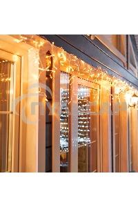 Гирлянда Neon-night Айсикл (бахрома) светодиодный, 4,8 х 0,6 м, прозрачный провод, 230 В, диоды желтые, 176 LED