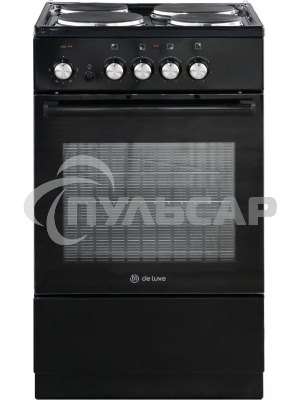Плита электрическая De Luxe 5004.18э-011 черный, конфорок 4 шт, духовка 43 л, 50 см x 85 см x 50 см