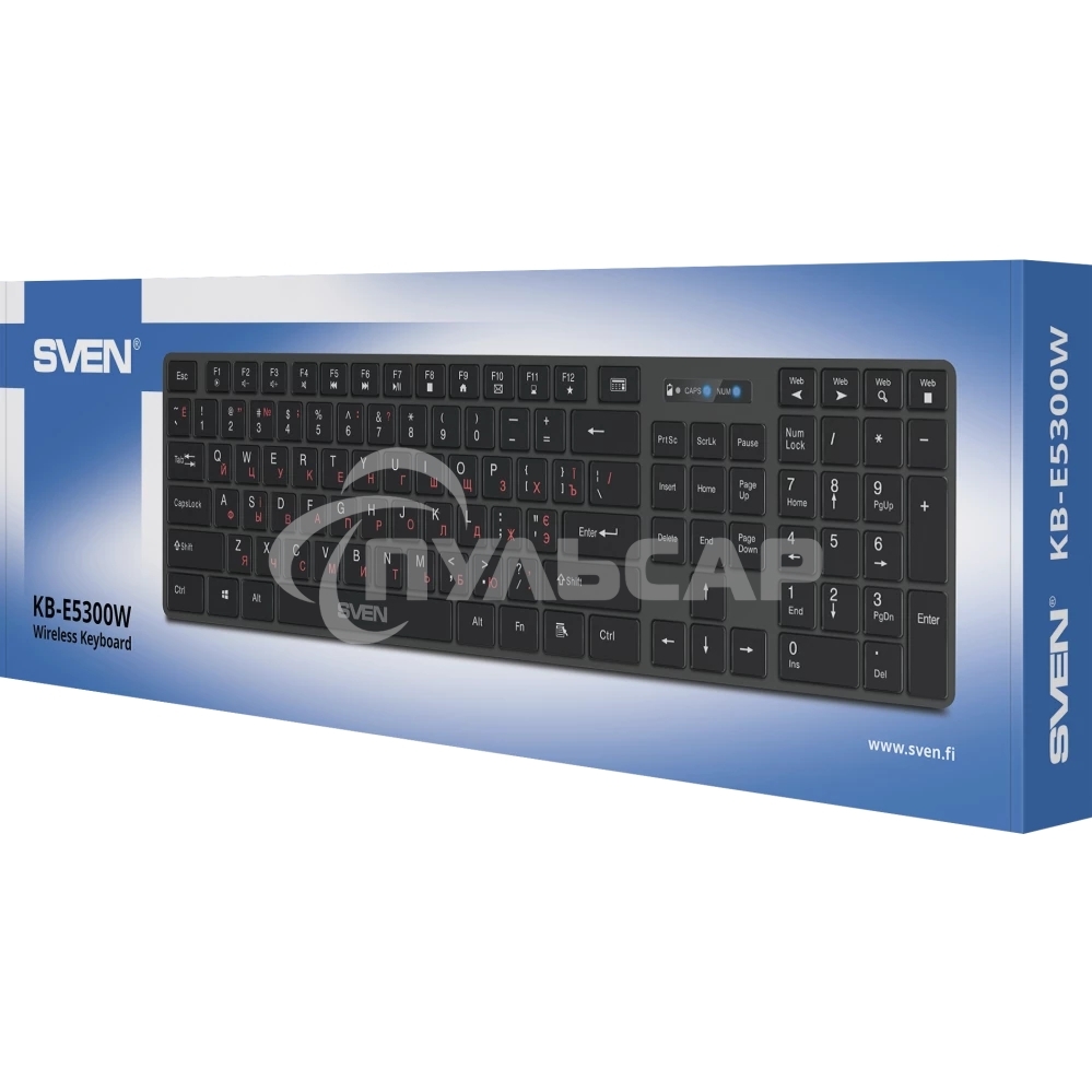 Клавиатура беспроводная SVEN KB-E5300W USB черный