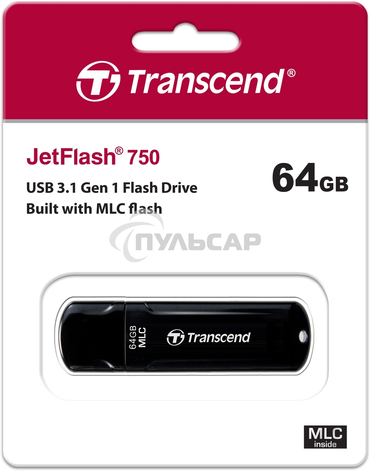 Флешка USB Transcend USB 64 Gb JetFlash 750 TS64GJF750K USB 3.0