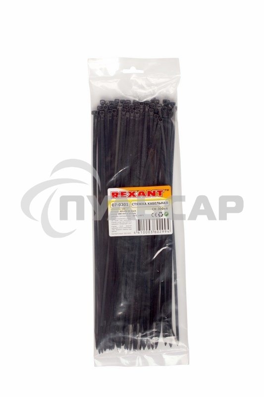Хомут Rexant (07-0301) nylon 3.6 х 300 мм 100 шт черный