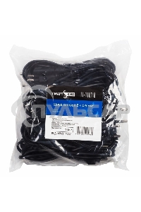 Шнур сетевой, вилка - евроразъем С7, кабель 2x0,5 мм², длина 1,5 метра (PE пакет) СМАРТКИП