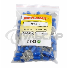 Наконечник кольцевой изолированный ø 6.5 мм 1.5-2.5 мм² (НКи 2.5-6/НКи2-6) синий Rexant