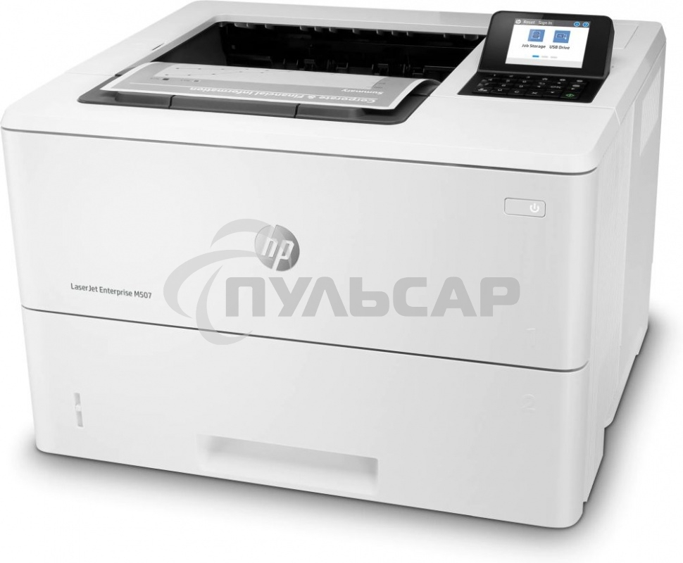 Принтер лазерный HP LaserJet Enterprise M507dn (1PV87A), A4, ч/б, печ. до 43 стр/мин, 1200 x 1200 dpi, USB, RJ-45, Air Print, Mopria