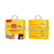 Кабель USB 2.0 HOCO X21, силиконовая оплетка, AM/Lightning M, черно-красный, 1м