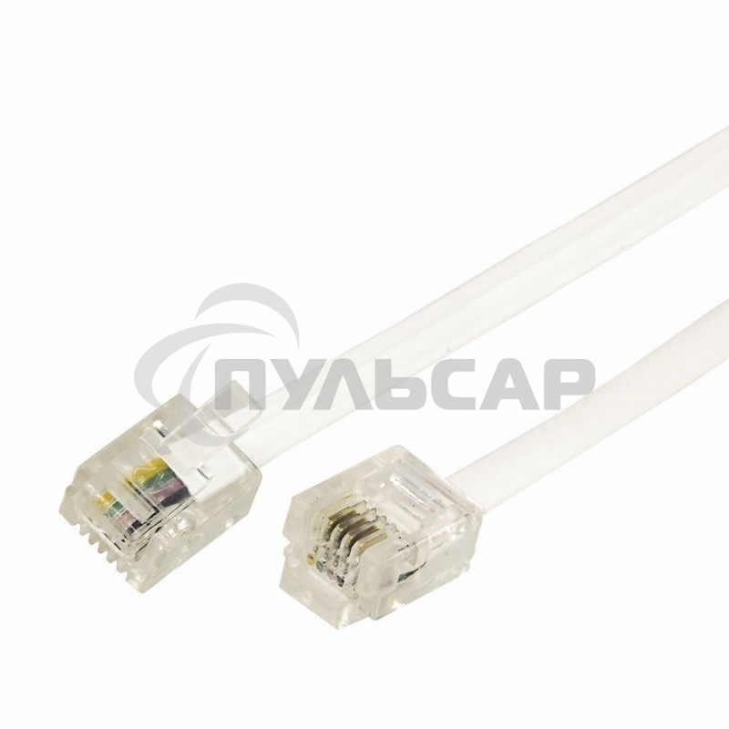 Телефонный шнур, удлинитель RJ-11(6P-4C), длина 3 метра, белый Rexant